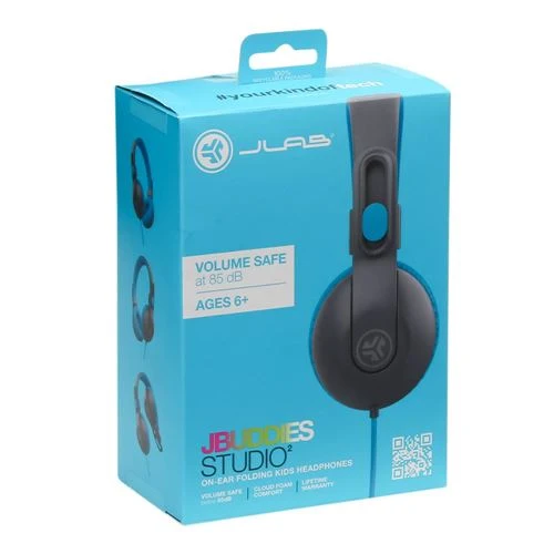 Audífonos JLab JBuddies Studio 2 On-Ear Kids Wired Headphones Azul
