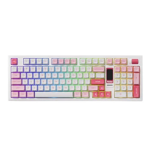 Teclado Akko Prunus Lannesiana 5098B Wireless Mechanical Keyboard Rosa