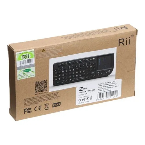 Teclado Riitek X1 2.4G Mini Wireless Keyboard Negro