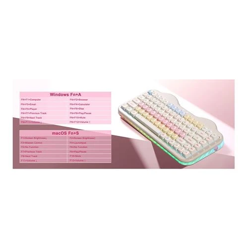 Teclado Yunzii C75 Cake Meow Wireless Mechanical Keyboard