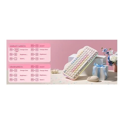 Teclado Yunzii C75 Cake Meow Wireless Mechanical Keyboard