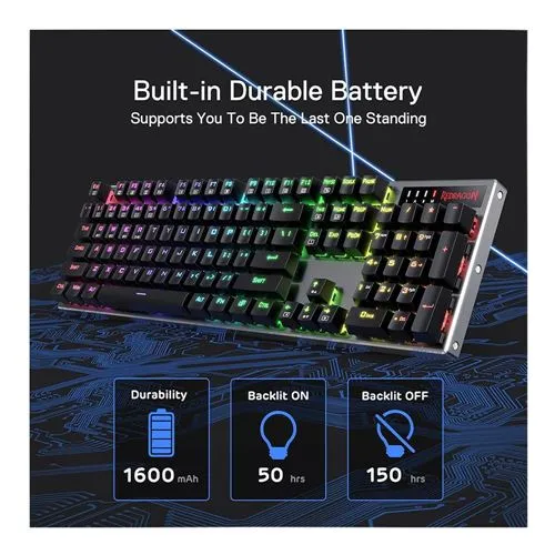 Teclado RedDragon Dharma Pro MCK556 Wireless Mechanical Gaming Keyboard Negro