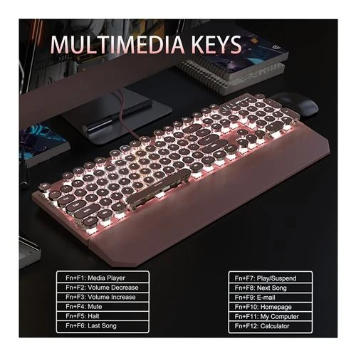 Teclado MageGee MK-STORM RGB Mechanical Gaming Keyboard Rosa