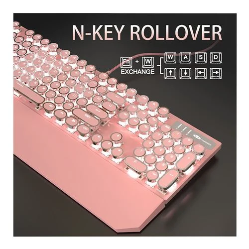 Teclado MageGee MK-STORM RGB Mechanical Gaming Keyboard Rosa