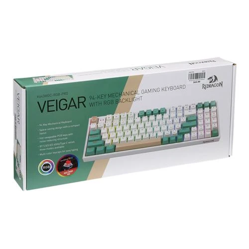 Teclado Redragon MCK643 Wireless 90% RGB Backlit Hot-Swappable Mechanical Gaming Keyboard Rojo