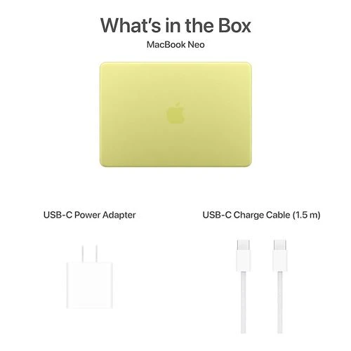 Laptop Apple MacBook Neo 13" - Apple A18 Pro - 8GB RAM - 256GB SSD - Citrus