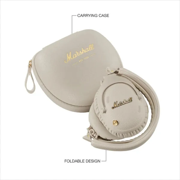 Audífonos inalámbricos Marshall Monitor III A.N.C. Bluetooth con cancelación activa de ruido y micrófono - Crema