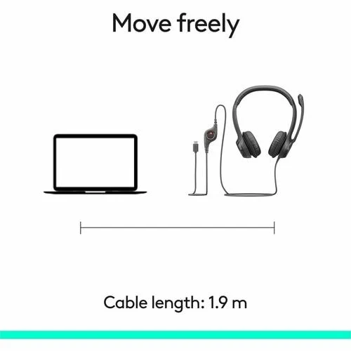 Audífonos Logitech H390 - Cableado USB-C, para oficina y videollamadas
