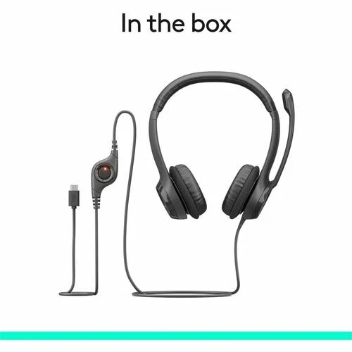 Audífonos Logitech H390 - Cableado USB-C, para oficina y videollamadas