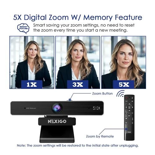 Webcam NexiGo N950P 4K Zoomable Webcam