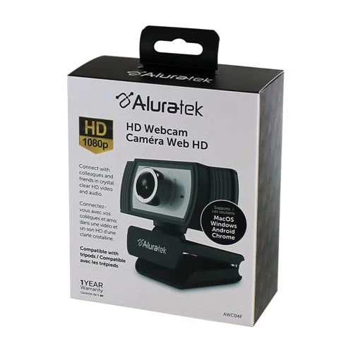 Webcam Aluratek HD 1080p USB Webcam w/Manual Focus