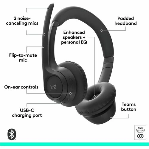 Audífonos Logitech Zone 305 - Inalámbricos, para oficina y videollamadas