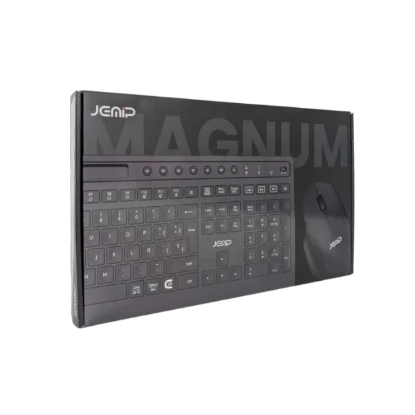 Combo Teclado y Mouse Jemip Magnum Inalámbrico 1600DPI - USB / Bluetooth - Español - Negro - JP-058T287K-T307EB