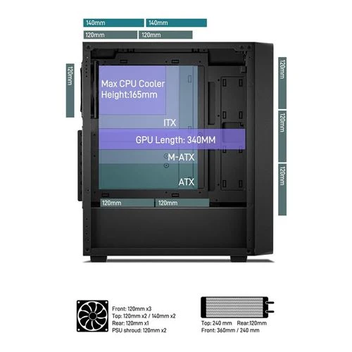 Case DARKROCK EC2 Tempered Glass ATX Mid-Tower