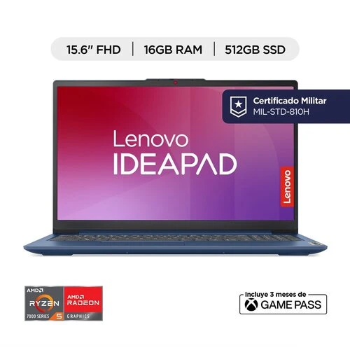 Laptop Lenovo IdeaPad Slim 3 15AMN8 15.6" - AMD Ryzen 5 7520U - 16GB - 512GB SSD