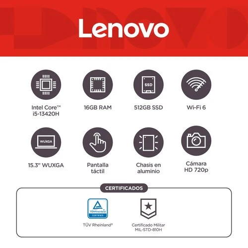 Laptop Lenovo IdeaPad Slim 3 15" Táctil - Intel Core i5-13420H - 16GB - 512GB SSD