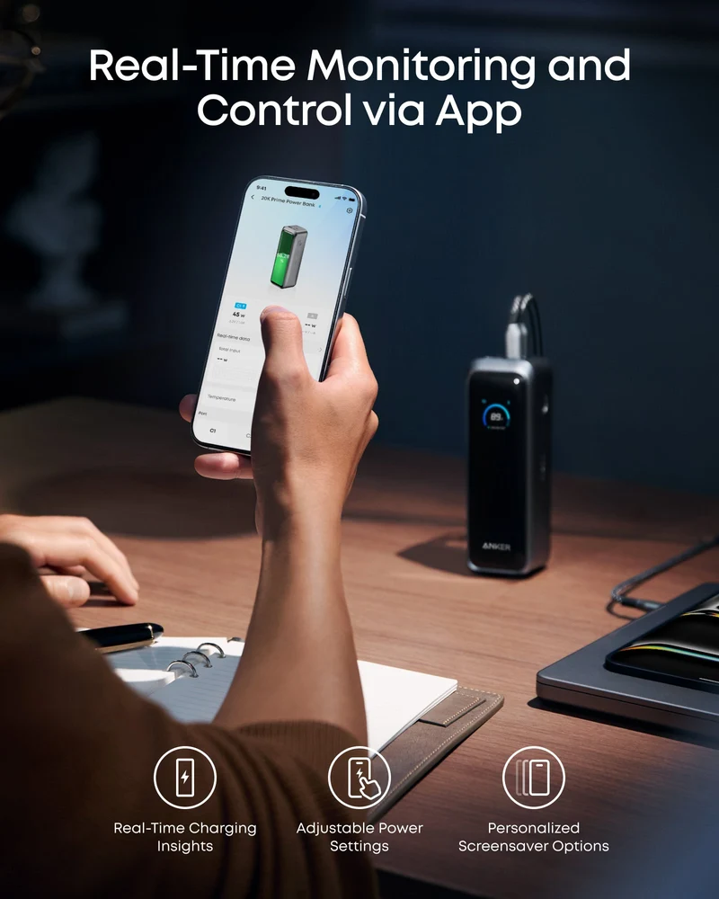 Power Bank Anker Prime 20K 220W 20.100mAh Carga Rápida 140W