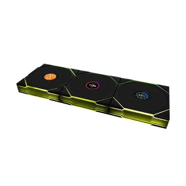 Fan Cooler Lian Li UNI FAN TL LCD FLEX Fluid Dynamic Bearing 120mm (3 Pack) - Negro - RGB