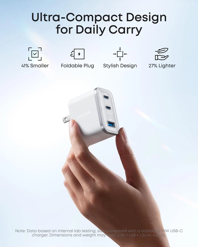 Cargador Anker Nano 70W 2C1A