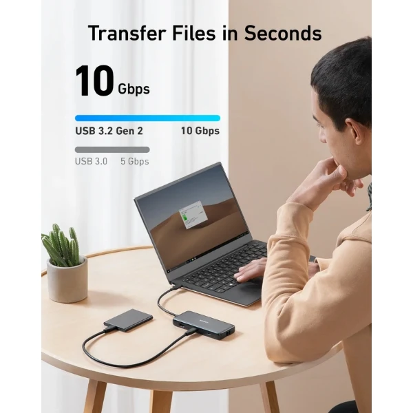Hub USB-C Anker 8 en 1 10G 4K HD