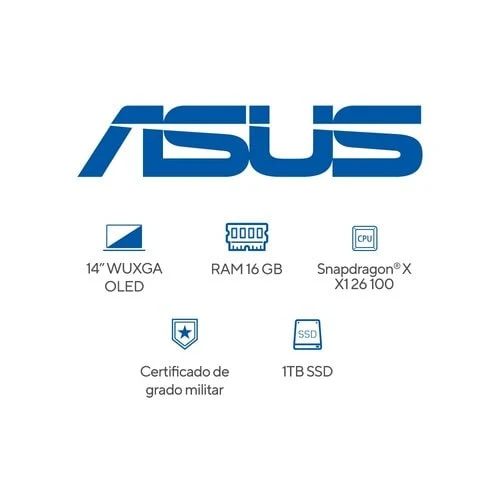 Laptop ASUS Zenbook A14 UX3407QA 14" - Snapdragon X X1-26-100 - 16GB - 1TB SSD