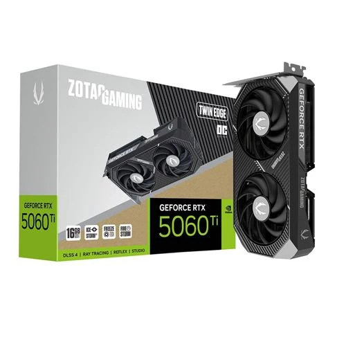 Tarjeta gráfica Zotac NVIDIA GeForce RTX 5060 Ti Twin Edge OC 16GB GDDR7 PCIe 5.0