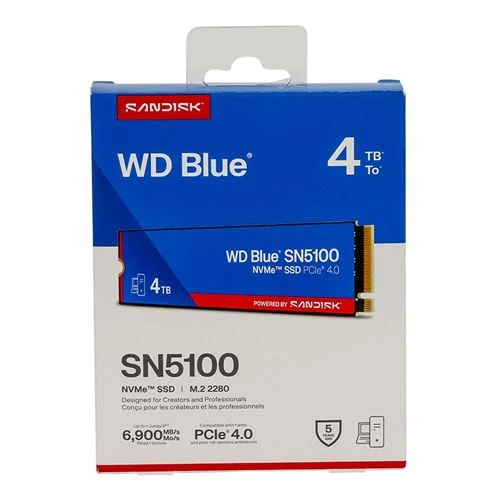 Disco Duro SSD WD Blue SN5100 4 TB 3D QLC NAND Flash PCIe Gen 4 x 4 NVMe M.2