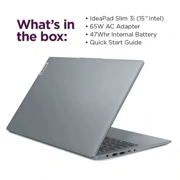 Laptop Lenovo IdeaPad Slim 3i Intel Core i3 N305 (3.8GHz) 8 GB RAM 128 GB UFS 15.6" Intel UHD Graphics Win 11 Home in S Mode - Arctic Grey