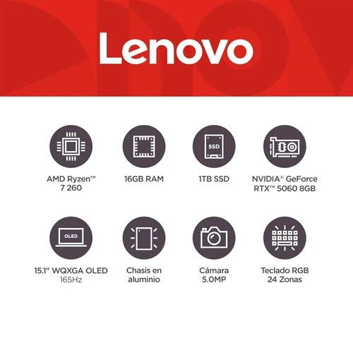 Laptop Lenovo Legion 5 15AHP10 15.1" - AMD Ryzen 7 260 - 16GB - 1TB SSD
