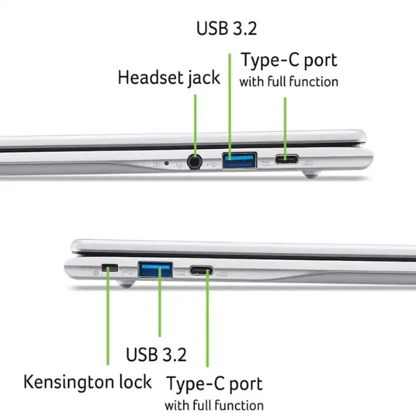 Laptop Acer Chromebook 315 Google AI MediaTek Kompanio 540 4 GB RAM 64 GB eMMC 15.6" ARM Mali-G52 Chrome OS - Silver