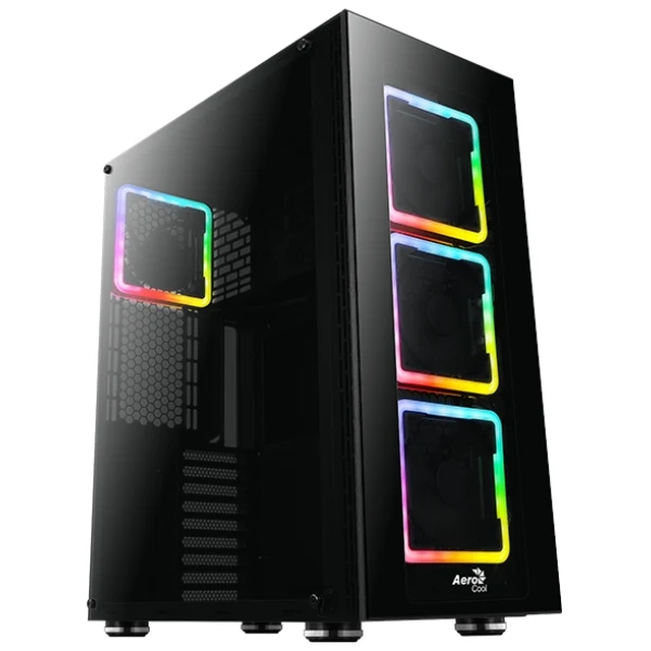 Case Aerocool Tor Pro Full Tower E-ATX RGB Negro - 2xUSB 3.0 + 2xUSB 2.0 - HD Audio - 4 Fan ARGB 14cm - Frontal y Lateral Vidrio Templado