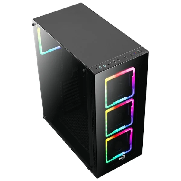 Case Aerocool Tor Pro Full Tower E-ATX RGB Negro - 2xUSB 3.0 + 2xUSB 2.0 - HD Audio - 4 Fan ARGB 14cm - Frontal y Lateral Vidrio Templado