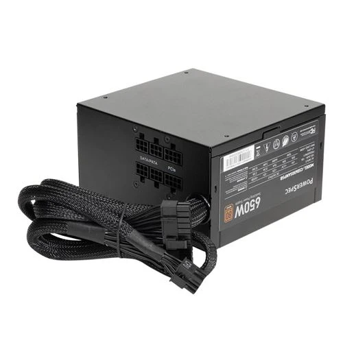 Fuente de Poder PowerSpec CW 650W 80 Plus Bronze ATX Semi Modular Negra