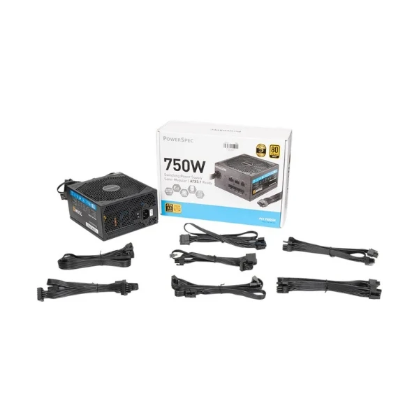 Fuente de Poder PowerSpec - 750W - 80 PLUS Gold - Semi-Modular - ATX