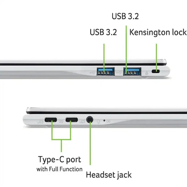 Laptop Acer Chromebook Plus Spin 514 Google AI Touchscreen MediaTek Kompanio Ultra 910 (3.62GHz) 12 GB RAM 256 GB UFS 14" MediaTek Integrated Graphics Chrome OS - Platinum Silver