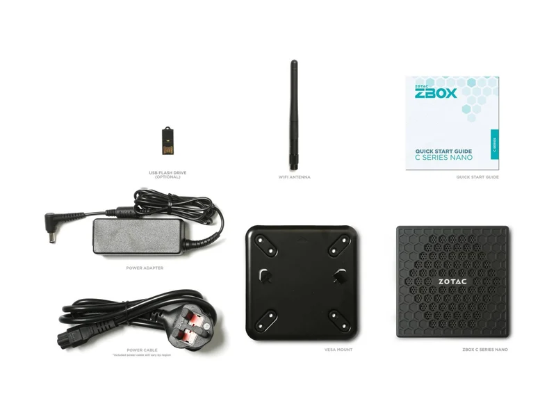 Mini PC ZOTAC ZBOX C Series CI337 nano, Intel N-Series N100 4 Núcleos, 0GB DDR5