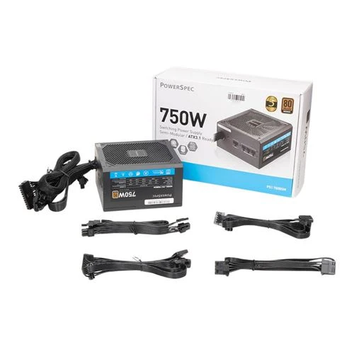 Fuente de Poder PowerSpec 750W 80 Plus Bronze ATX Semi Modular