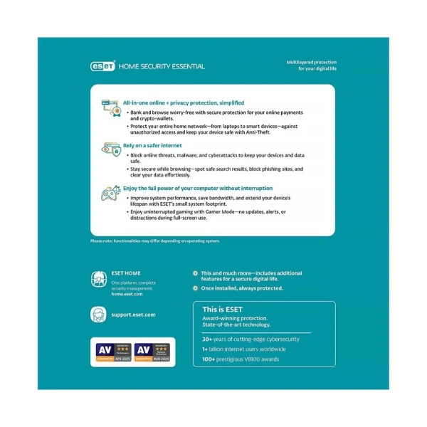 ESET Home Security Essential Version (1 Year. 1 Device) - Antivirus
