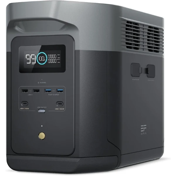 Estación de Energía Portátil EcoFlow DELTA 2 Max, 2048 Wh, 3400 W, Tecnología LiFePO4