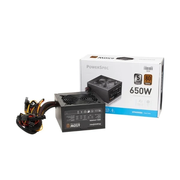 Fuente de Poder PowerSpec CW - 650W - 80 PLUS Bronze - Non-Modular - ATX - White