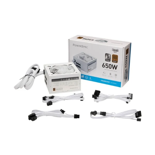 Fuente de Poder PowerSpec CW - 650W - 80 PLUS Bronze - Semi-Modular - ATX - White