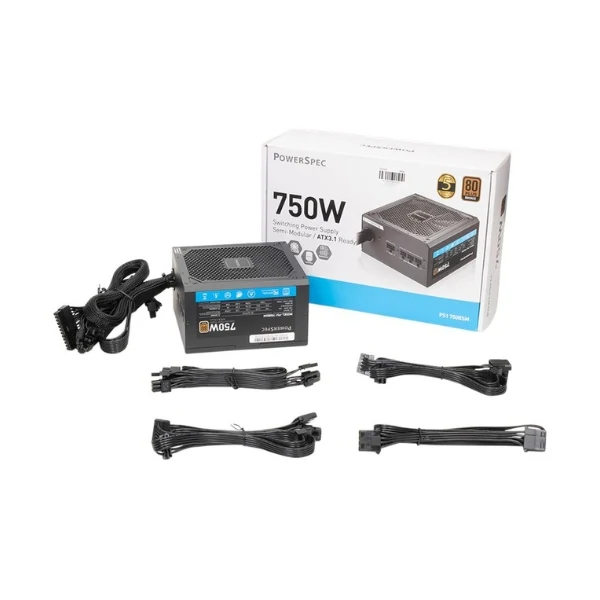Fuente de Poder PowerSpec - 750W - 80 PLUS Bronze - Semi-Modular - ATX