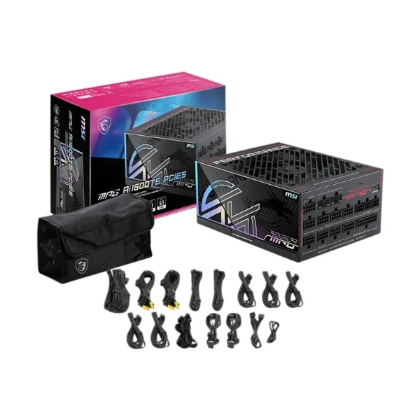 Fuente de Poder MSI MPG Ai1600TS PCIE5 - 1600W - 80 PLUS Titanium - Modular - ATX