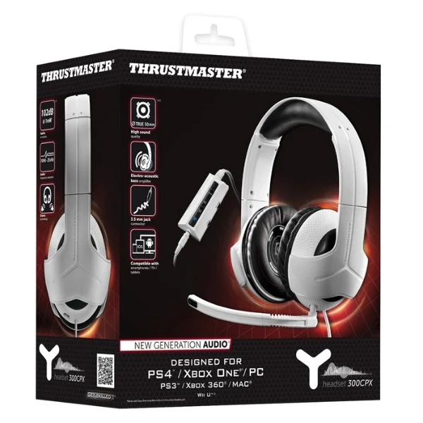 Audífonos Gamer Thrustmaster Universal Y-300CPX USB - Drivers 50mm Neodymium - Micrófono Desmontable - 4060077 - Blanco/Negro