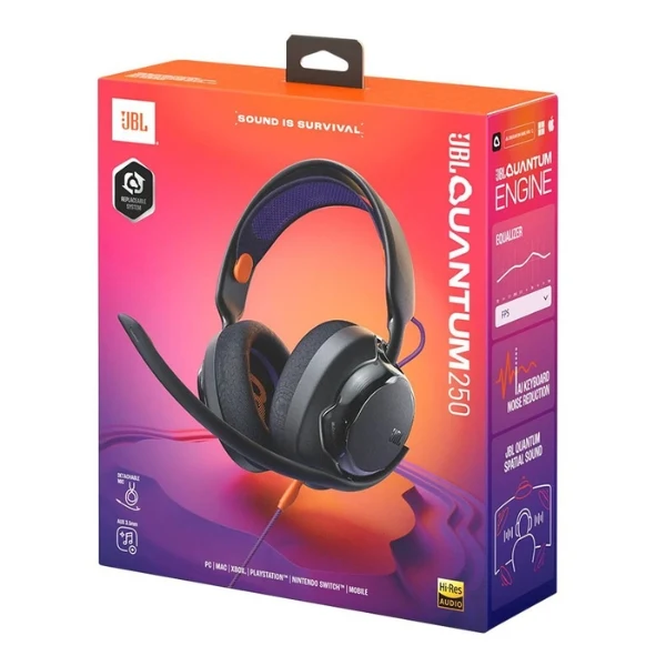 Audífonos JBL Quantum 250 Wired Gaming Headset - Negro - JBLQTUM250BLKAM