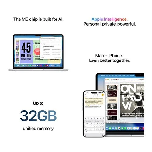 Laptop Apple MacBook Air 13.6 MDHA4LL/A - Apple M5 10-Core - 16GB Unified Memory - 512GB SSD - GPU 8-Core - Starlight
