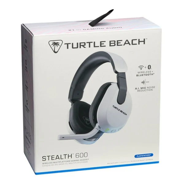 Audífonos Gamer Inalámbricos Turtle Beach Stealth 600 Gen 3 para PlayStation - 2.4GHz Bluetooth 5.2 - Drivers 50mm Nanoclear - Micrófono Flip-to-Mute - TBS-3102-15 - Blanco