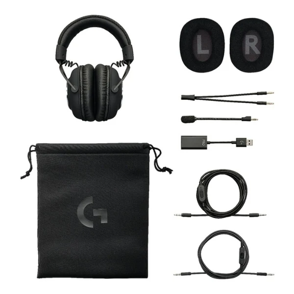 Audífonos Logitech G Pro X Cableados - DTS Headphone:X 2.0 - 50mm Pro-G Drivers - Micrófono Desmontable - 7.1 Surround - Black - Modelo 981-000817