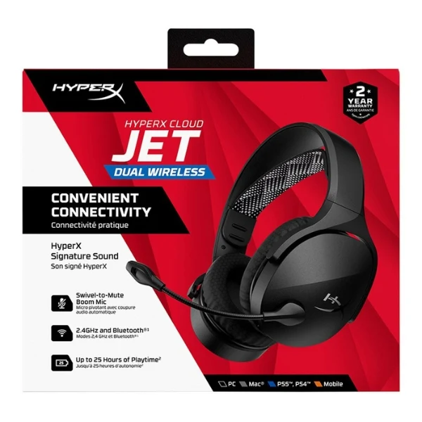 Audífonos HyperX Cloud Jet Wireless Gaming Headset - Negro - AJ0T1AA