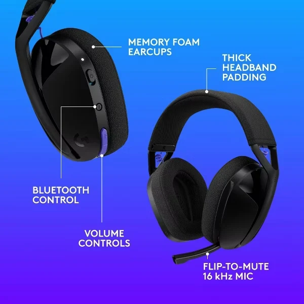 Audífono Logitech G G321 LIGHTSPEED Wireless Gaming Headset - Negro - 981-001562
